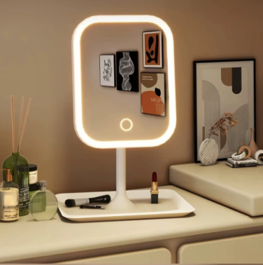 Unique Designer Vanity Mirror with 3-Color LED Light