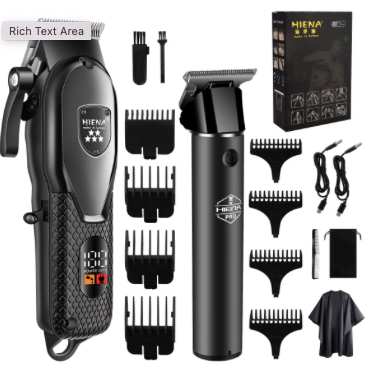 Professional Hair Clipper Kit for Men – Electric Hair Trimmer with LCD Display