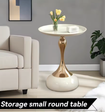 Modern Luxury Round Side Table – Space Saving Coffee & Drink Table