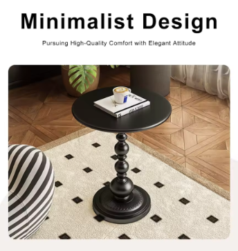 Modern Luxury Round Side Table – Space Saving Coffee & Drink Table