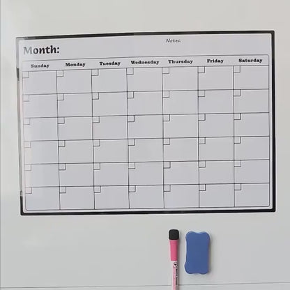 Magnetic Refrigerator Dry Erase Calendar – Monthly Planner Whiteboard